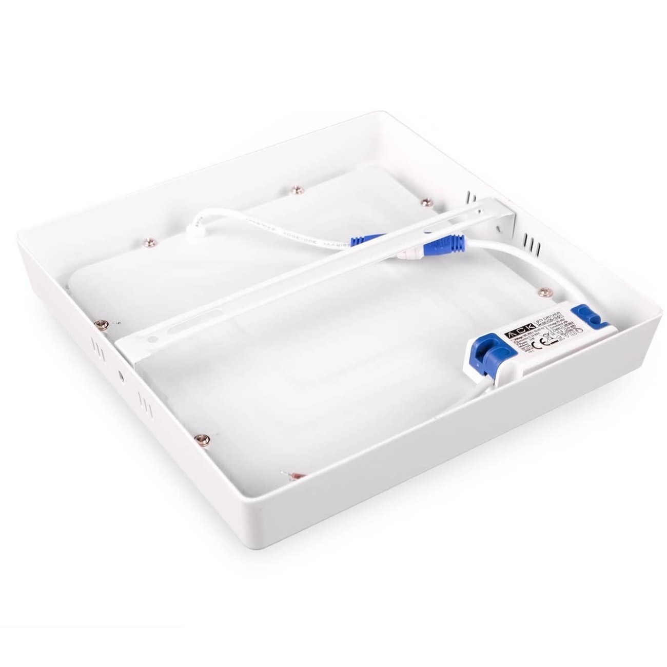 ACK 18W Sıva Üstü Kare LED Panel Armatür Beyaz Gövde 6500K Beyaz Işık