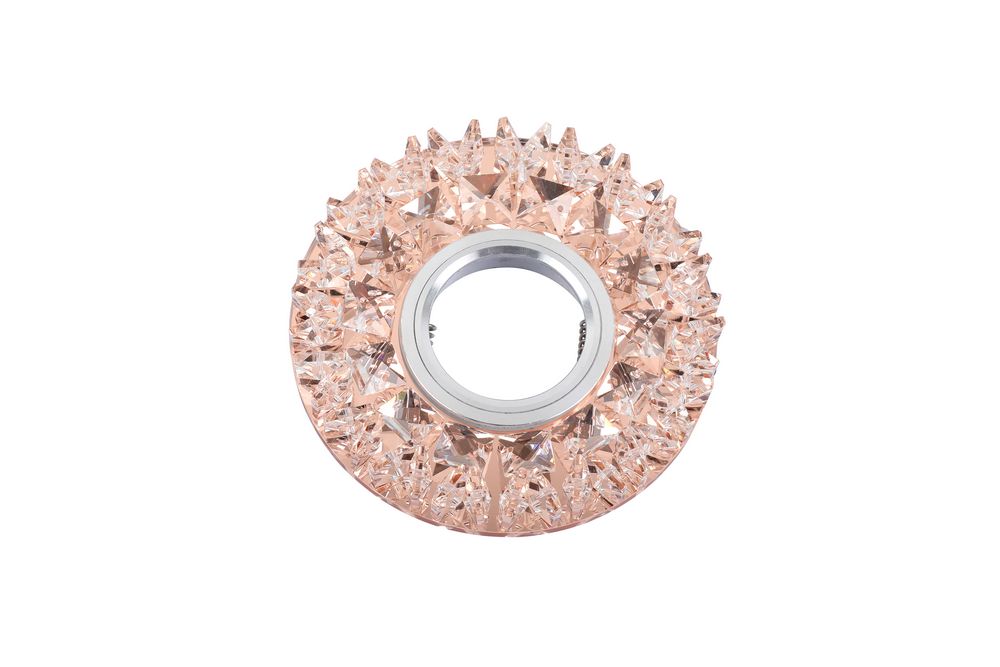 Akçay Zeyn Rose Model Kristal Cam Spot + Ampul (Beyaz Işık)