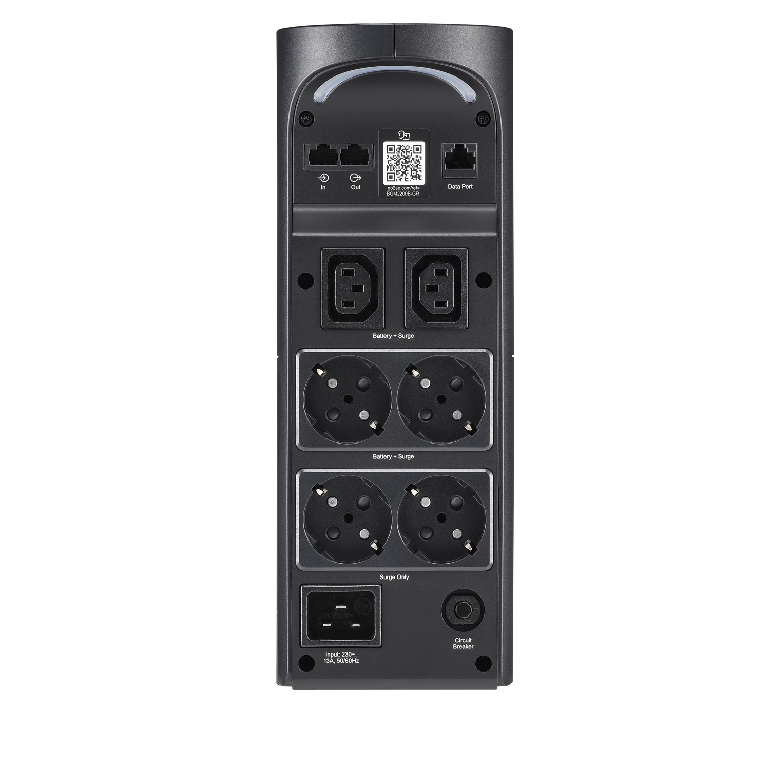 APC BGM2200B-GR Back-UPS Pro, 2200VA/1320W, Tower, 230V, 4x Schuko ve 2x IEC C13 çıkışı, RGB Işıklar, Saf Sinüs Dalgası,