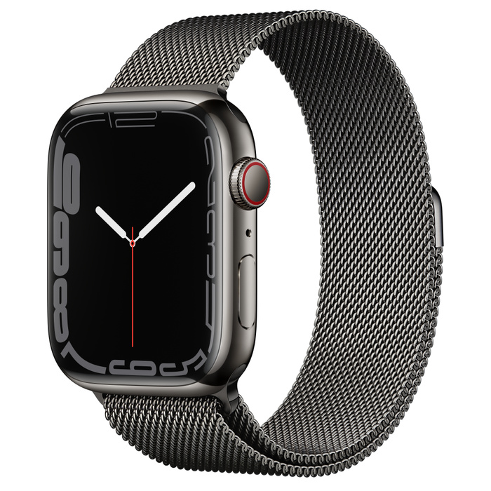 Apple Watch Series 7 Grafit Paslanmaz Çelik Kasa ve Milano Loop