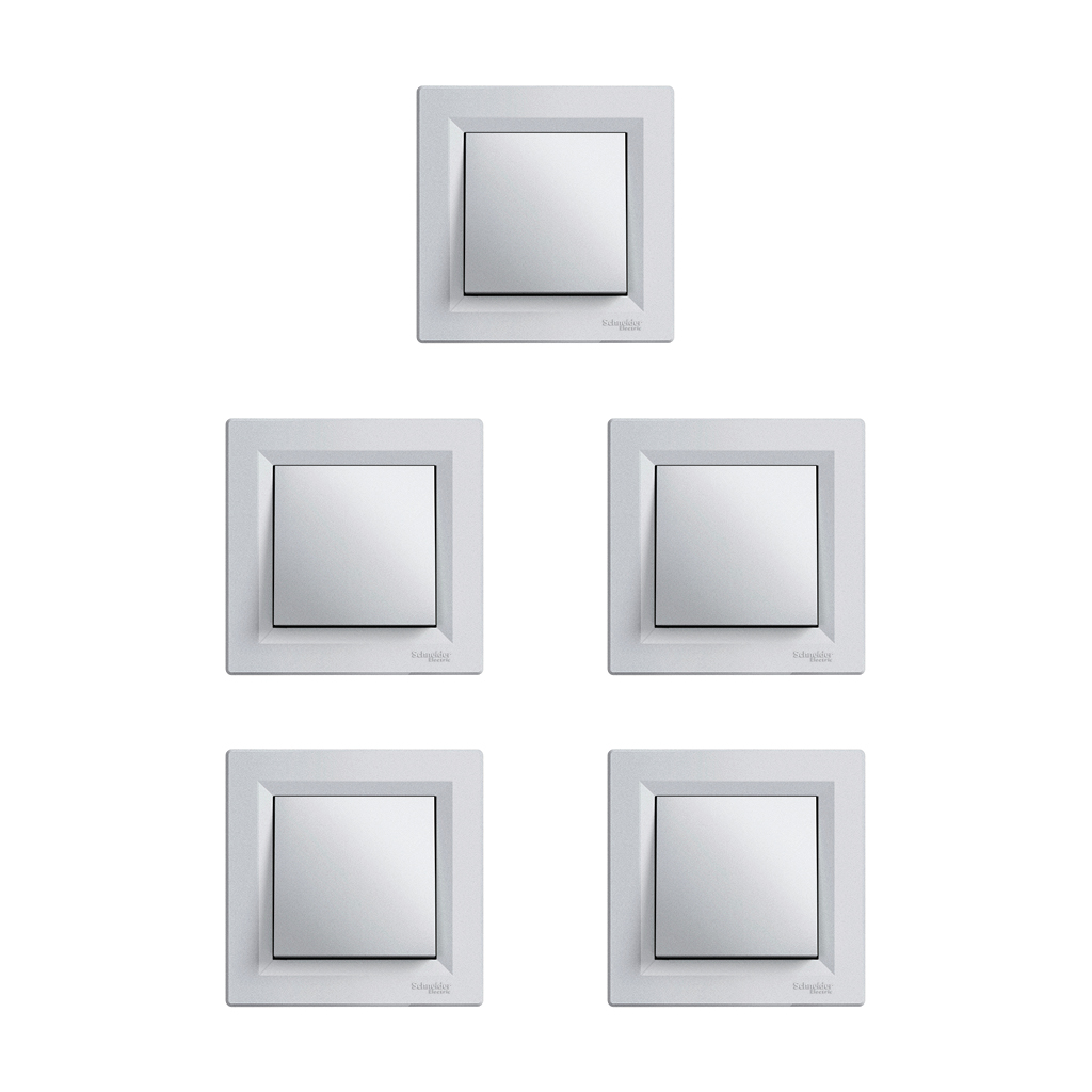 Asfora Plus Serisi Alüminyum Anahtar Beşli Paket Çerçeve Dahil