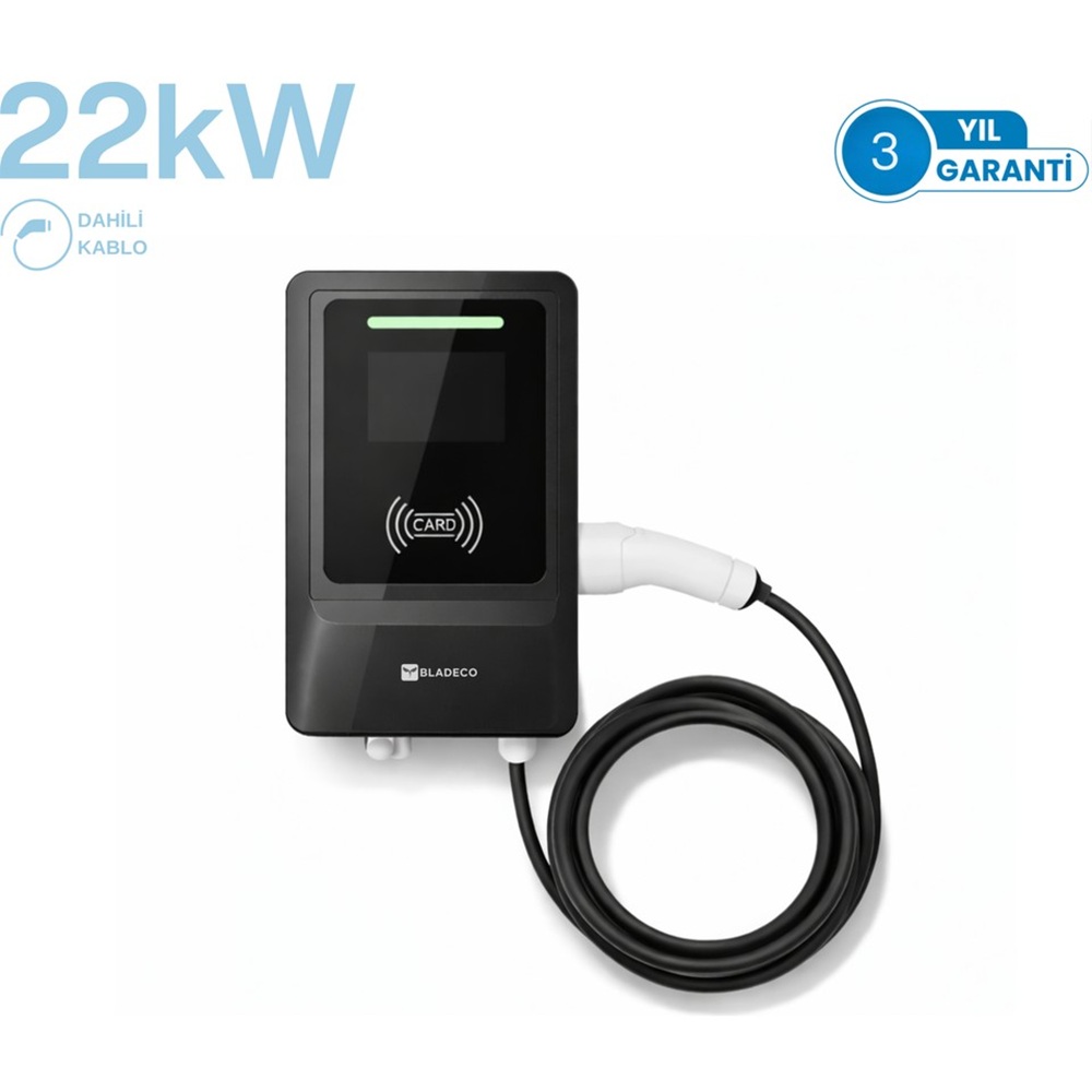 Bladeco BLDC22CGS EV Charger Wallbox 22kW Araç Şarj İstasyonu