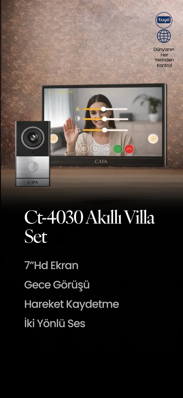 CATA CT-4030 7 İnç Akıllı Villa Set (Uzaktan Erişimli)