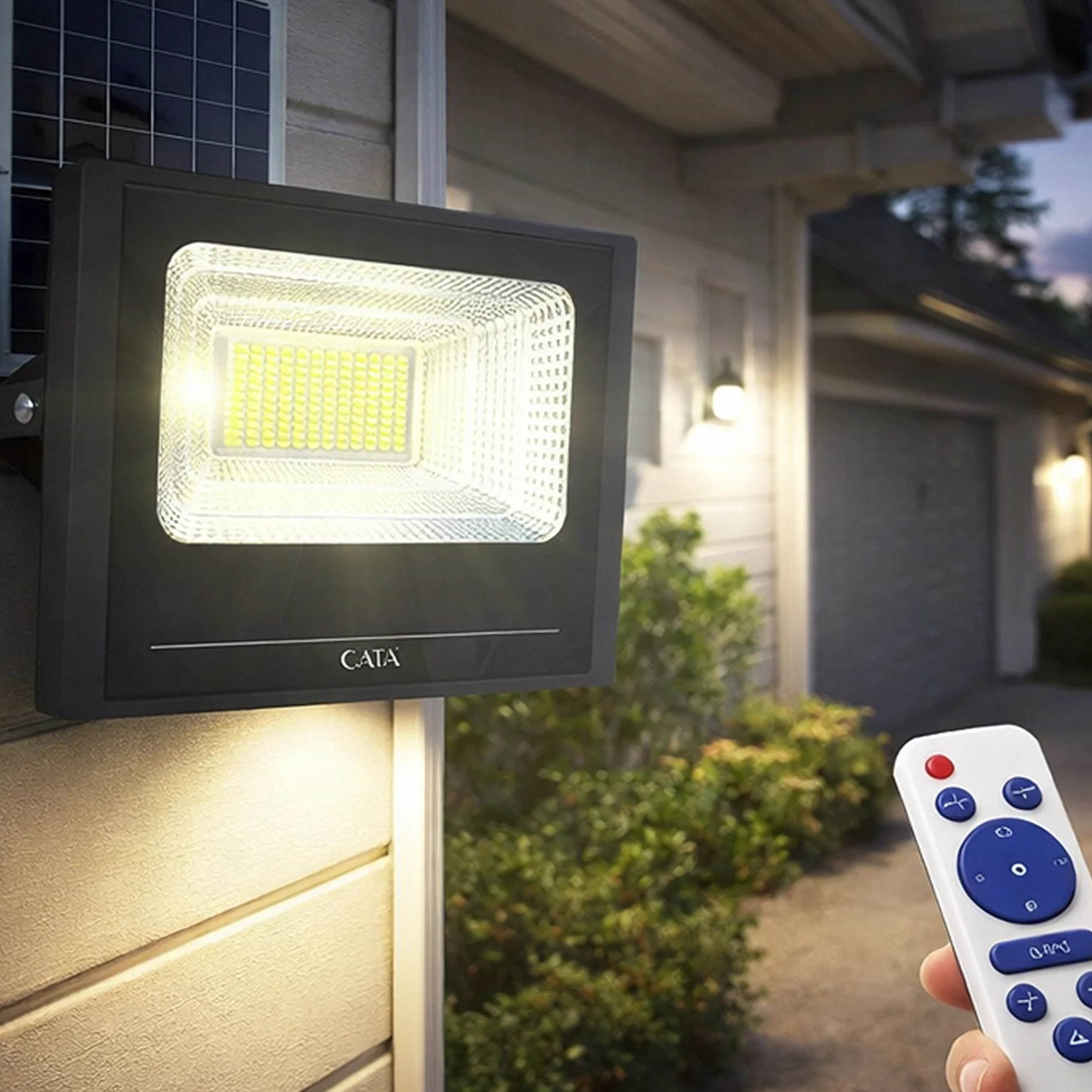 CATA CT-4648 120 Watt Kumandalı Led Solar Projektör Sokak Aydınlatma Güneş Panel