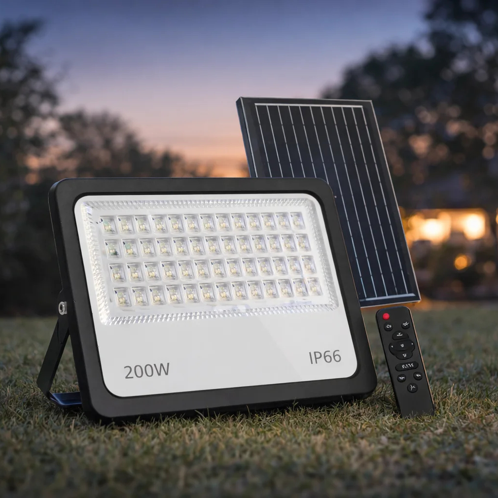 CATA CT-4649 200 Watt Kumandalı Led Solar Projektör Sokak Aydınlatma Güneş Panel