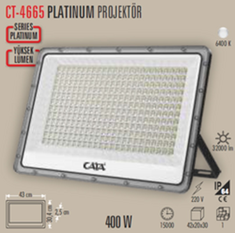 CATA CT-4665 Platinum 400W Projektör - Beyaz Işık ( 6400K )