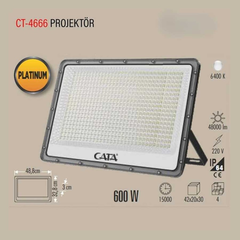CATA CT-4666 Platinum 600W Projektör - Beyaz Işık ( 6400K )