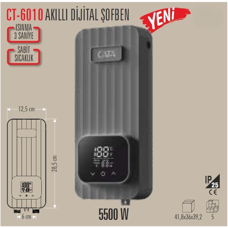 CATA CT-6010 5500W Akıllı Dijital Şofben