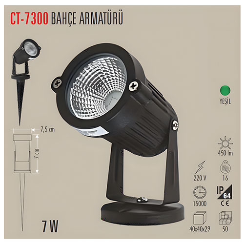 CATA CT-7300 Tara Amber Çim Kazık Rozanslı Bahçe Armatür