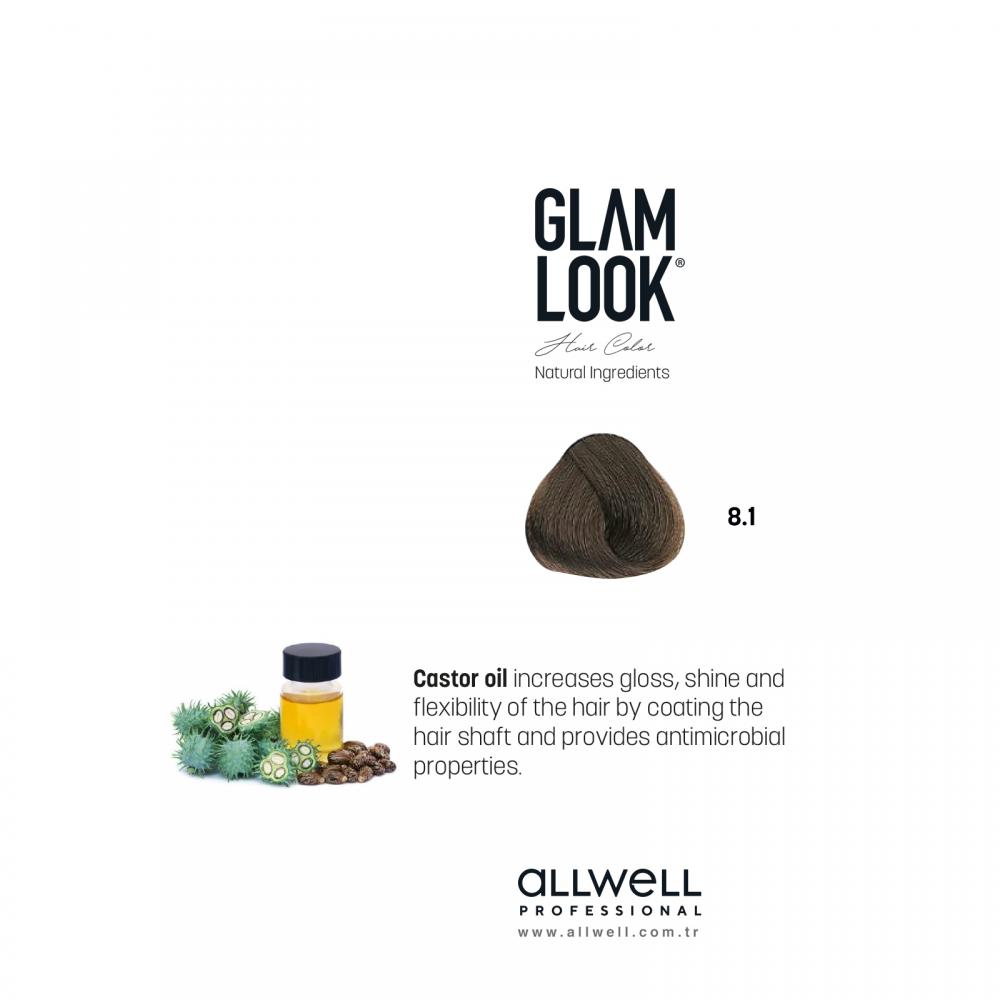 GLAMLOOK Kalıcı Saç Boyası 100 ML  Açık Kumral Küllü 8.1