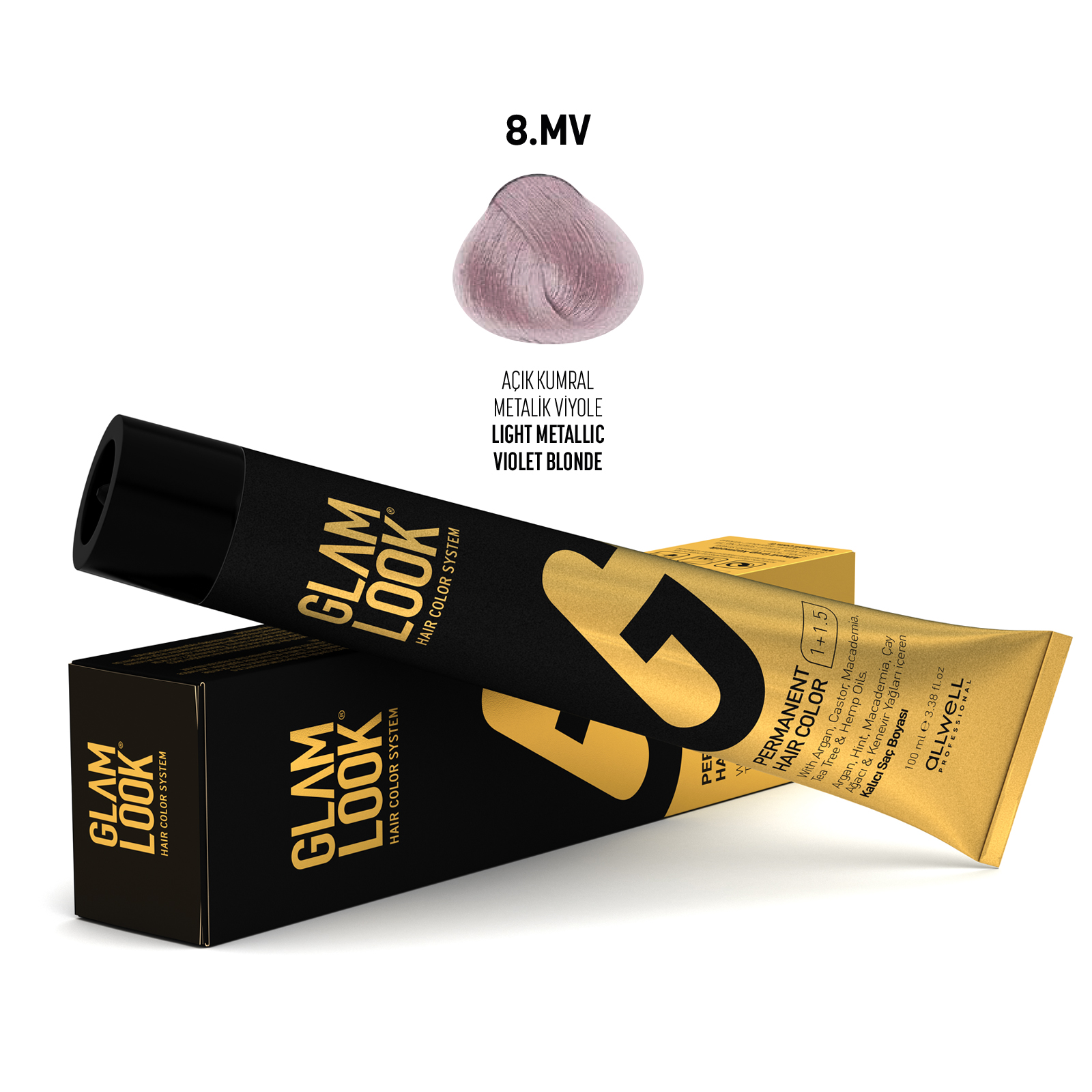 Glamlook Kalıcı Saç Boyası 100 ml Açık Kumral Metalik Viyole 8.MV