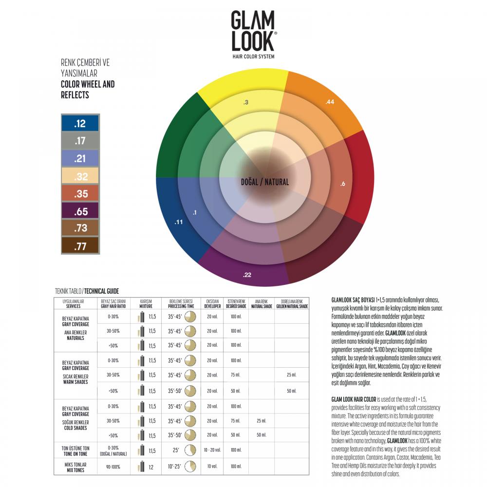 Glamlook Kalıcı Saç Boyası 100 ml Koyu Kumral Bej 6.17