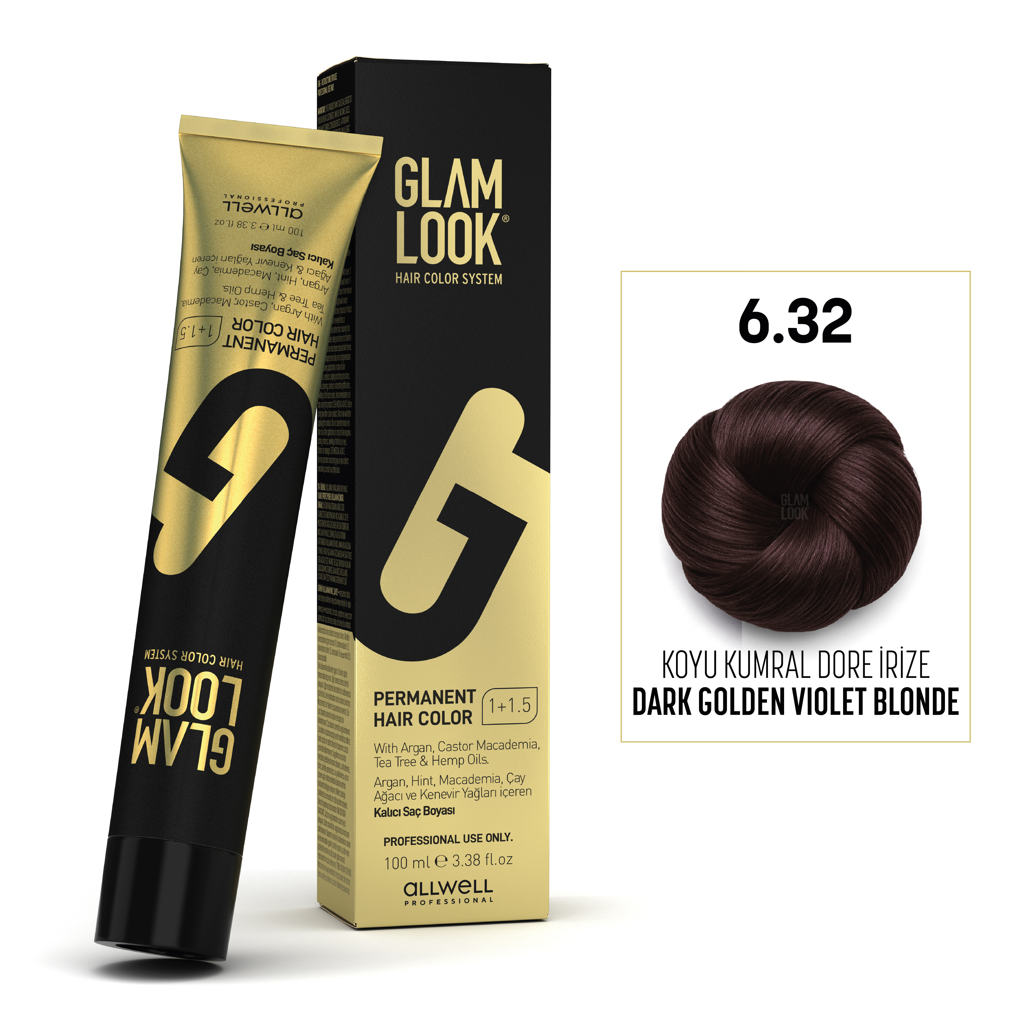 Glamlook Kalıcı Saç Boyası 100 ml Koyu Kumral Dore İrize 6.32