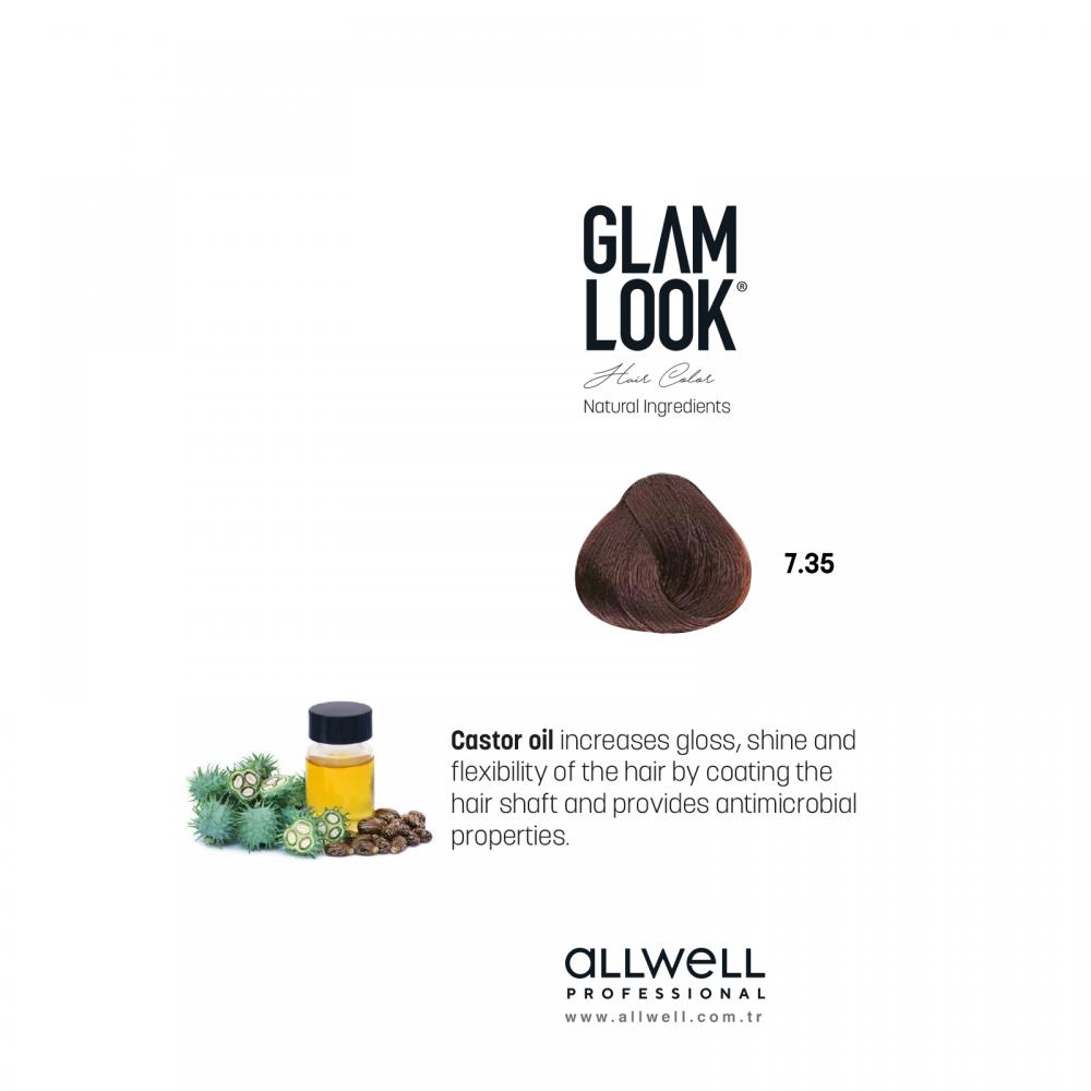 Glamlook Kalıcı Saç Boyası 100 ml Kumral Dore Akaju 7.35