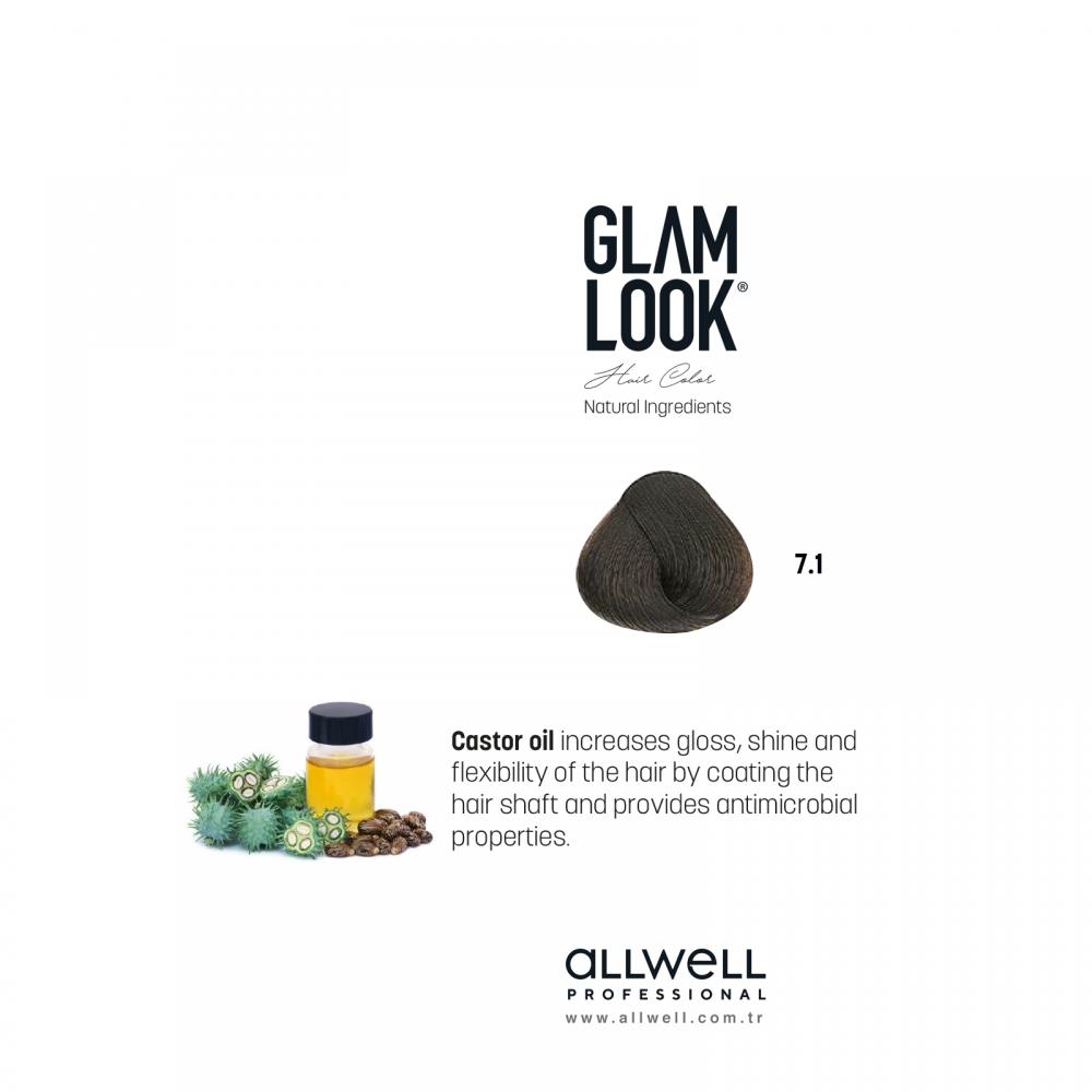 Glamlook Kalıcı Saç Boyası 100 ml Kumral Küllü 7.1