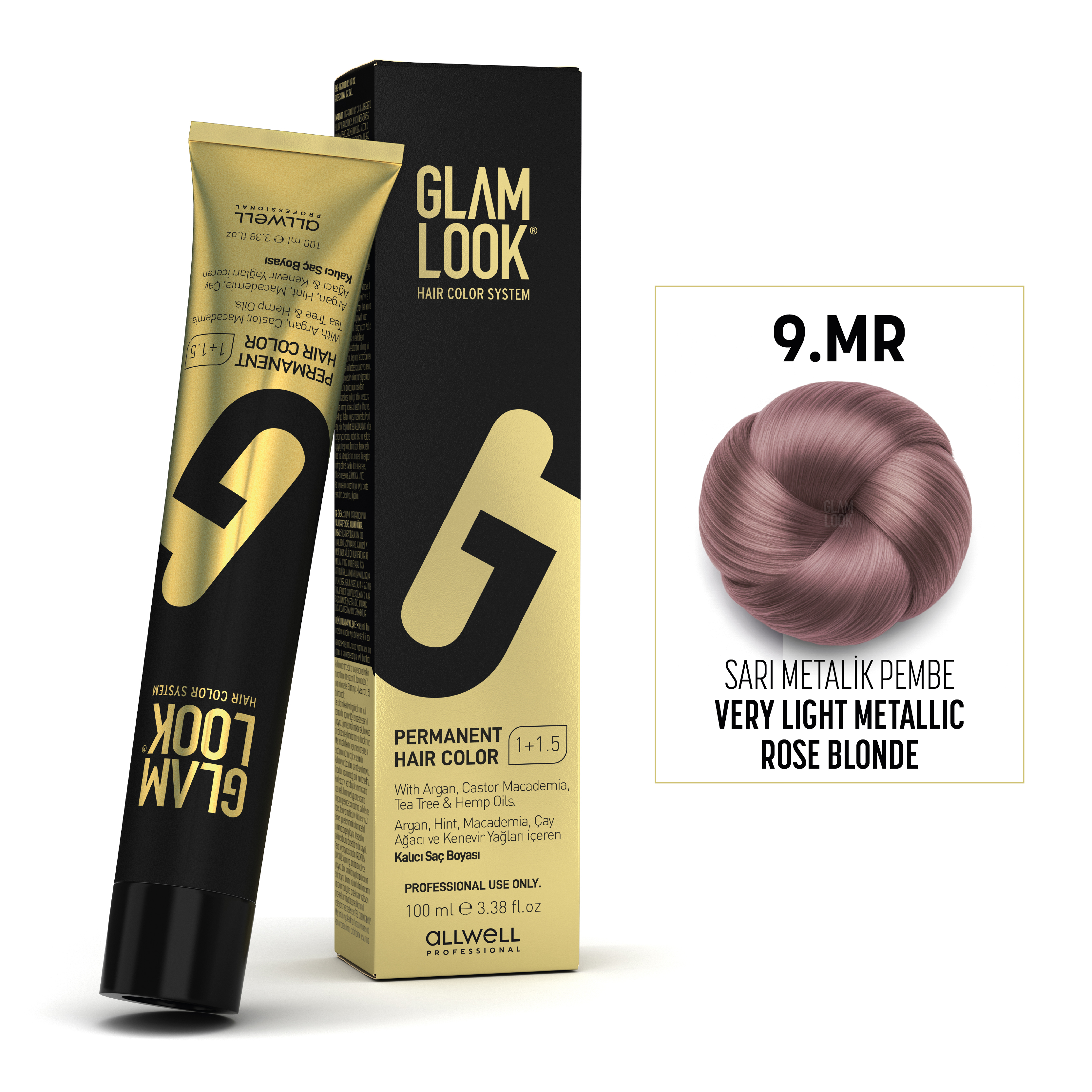 Glamlook Kalıcı Saç Boyası 100 ml Sarı Metalik Pembe 9.MR