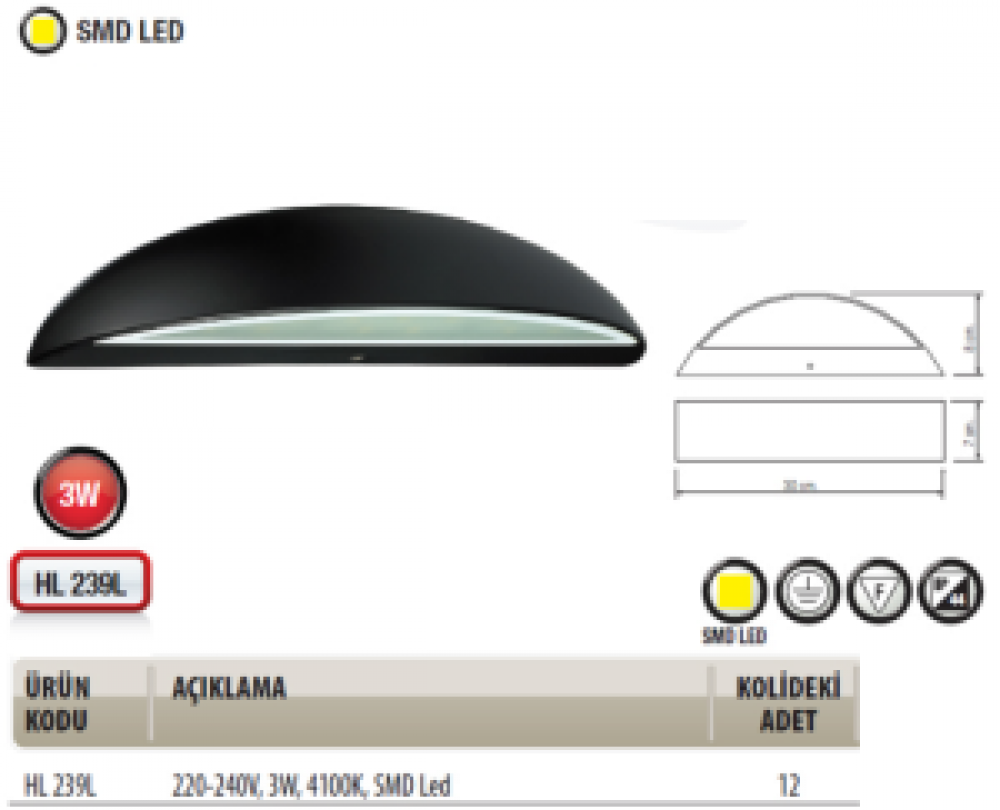 Horoz 3,5W 4100K Led Bahçe Armatürü Zakkum