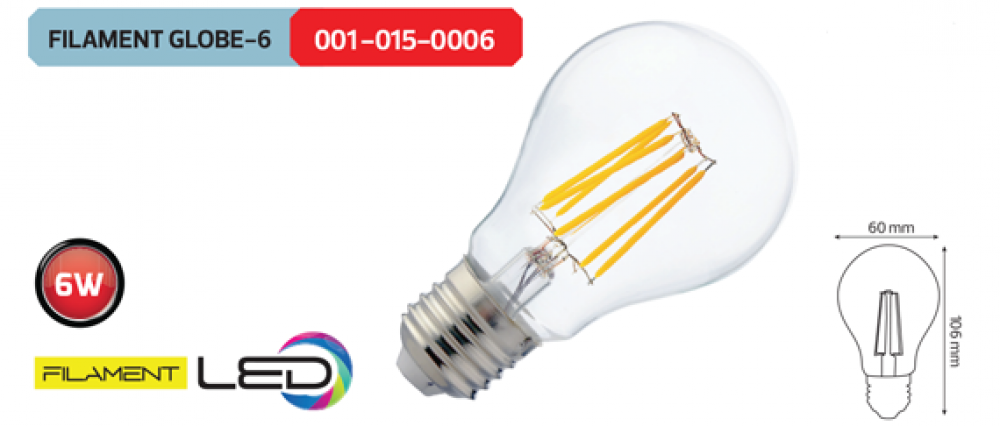 Horoz 6 Watt E-27 Filament Rustik Led Ampul