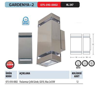 Horoz Gardenya-2 2X35W Bahçe Armatürü GU10 Duy