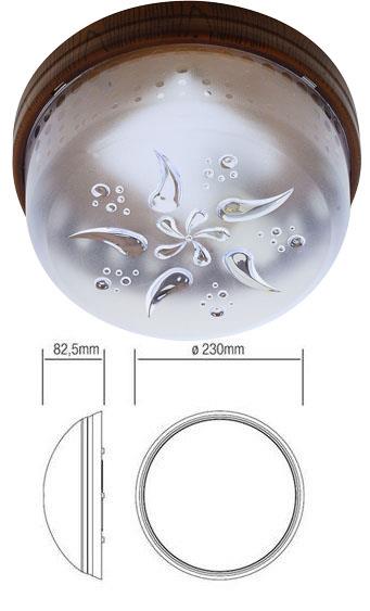 Horoz Rüzgar Gülü Desenli Ceviz Renkli Glop Armatür