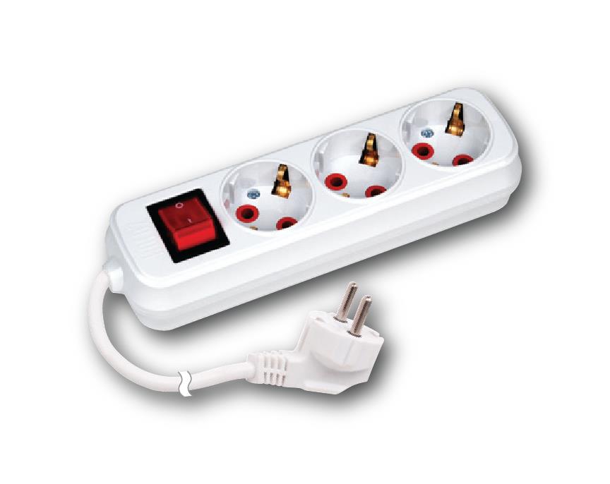 Horoz Üçlü Anahtarlı 3 Metre Topraklı Grup Priz