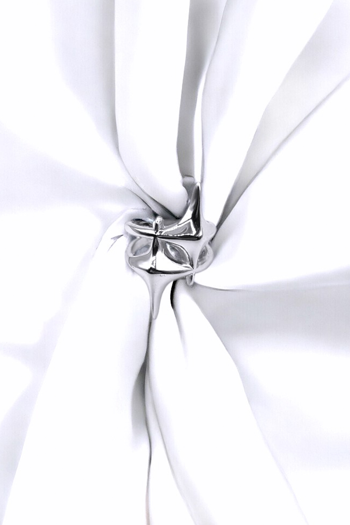 Kadın Gümüş Renkli İkili Parlak Şekilli Yüzük