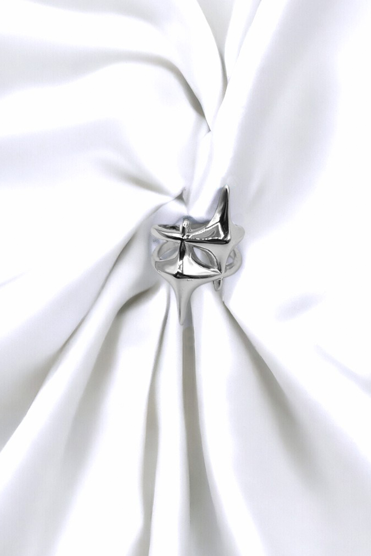 Kadın Gümüş Renkli İkili Parlak Şekilli Yüzük