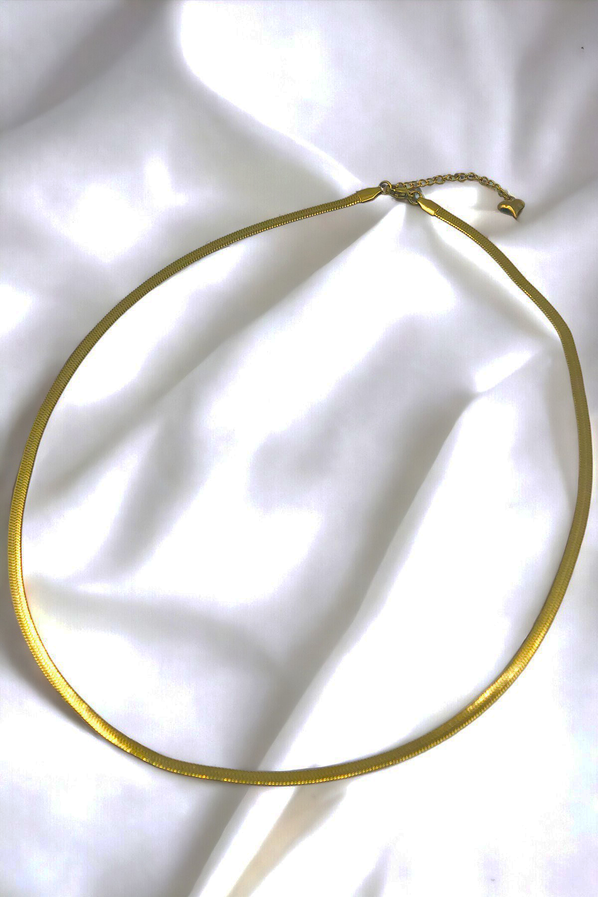 Kadın Kararmayan Gold Renkli Italyan Ezme Küçük 45 5 Cm Şık Çelik Kolye