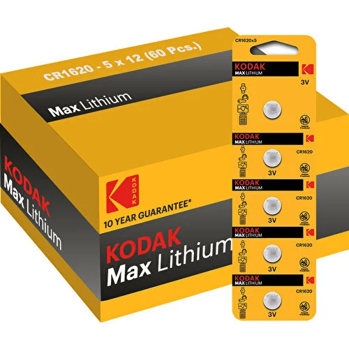 Kodak 60 Adet Max Lityum CR1620 Para Pil