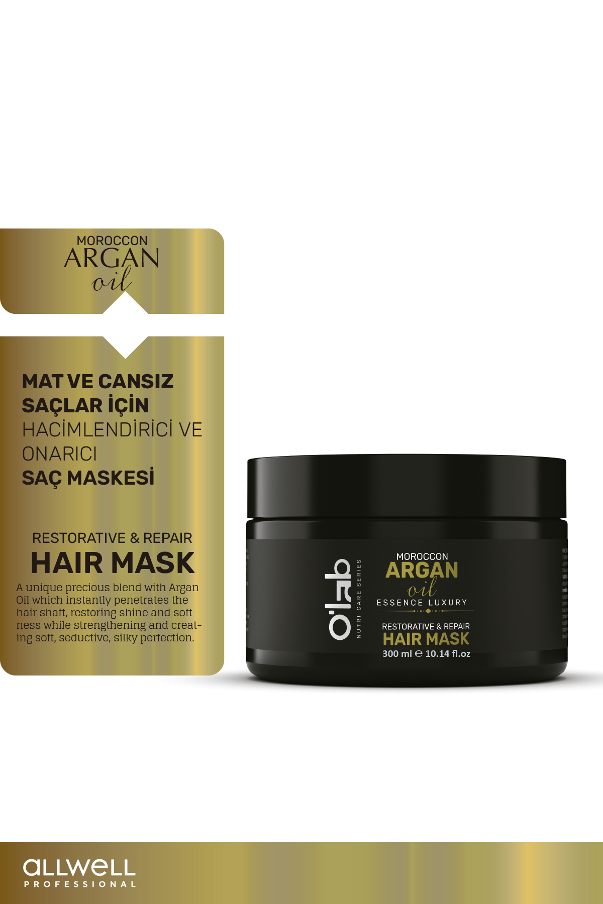 Mat ve Cansız Saçlar için  Hacimlendirici ve Argan Yağlı Onarıcı Saç Maskesi