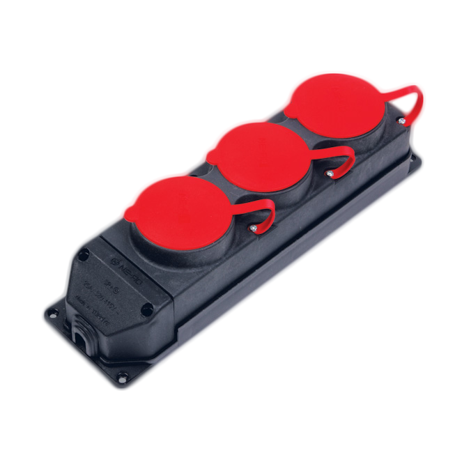 NE-AD 4012 Priz GRUP Üçlü Kauçuk (Siyah) 3x25 A