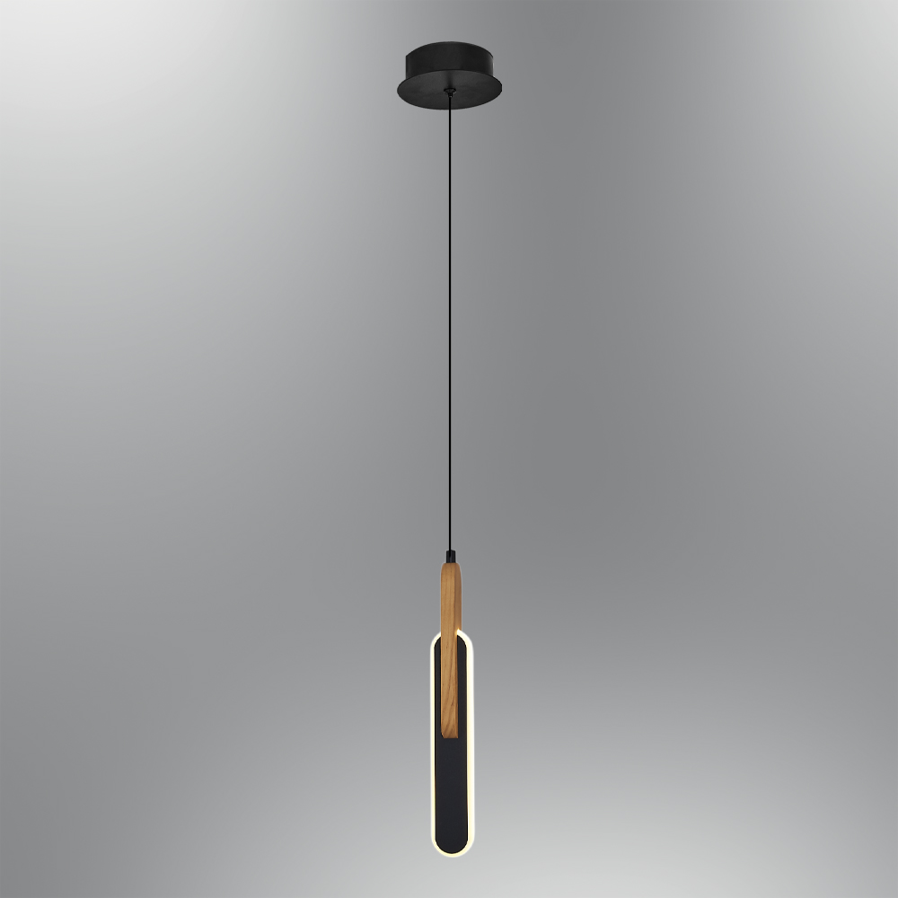 Özcan 1426-1A Wooden Tekli Sarkıt Siyah