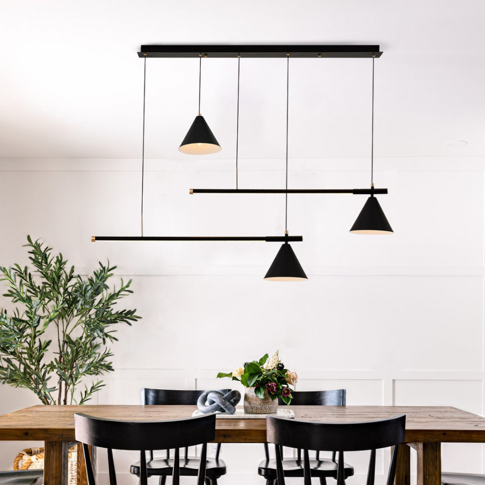 Özcan 3130-3A-19 3'lü Metal Çan Sarkıt Siyah