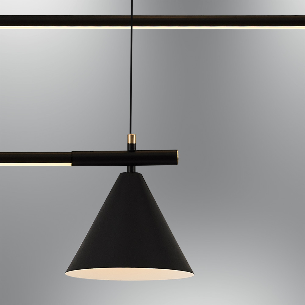 Özcan 3130-3A-19 3'lü Metal Çan Sarkıt Siyah