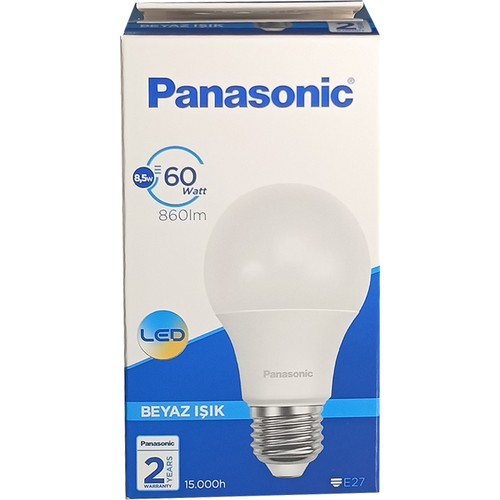 Panasonic 8.5W Led Ampul Beyaz Işık Beşli Paket