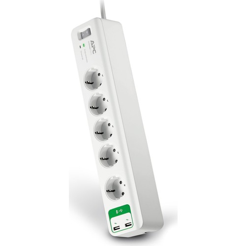 Schneider Electric APC Beşli Akım Korumalı Priz ve 2 USB Girişi 5V-2.4A PM5U-GR