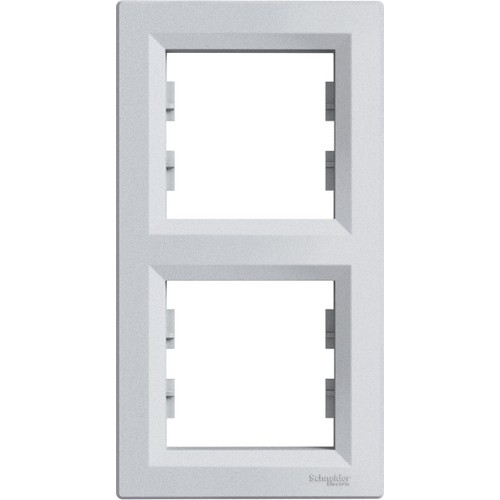 Schneider Electric Asfora Plus İkili Dık Çerçeve Alüminyum