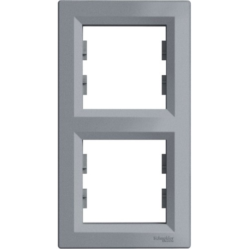 Schneider Electric Asfora Plus İkili Dık Çerçeve Çelik