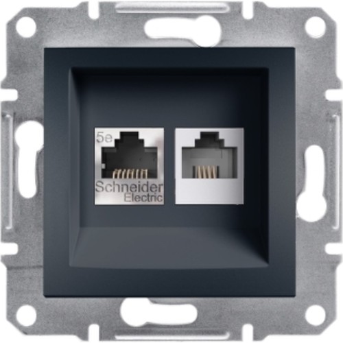 Schneider Electric Asfora Plus Rj11 + Rj45 Antrasit