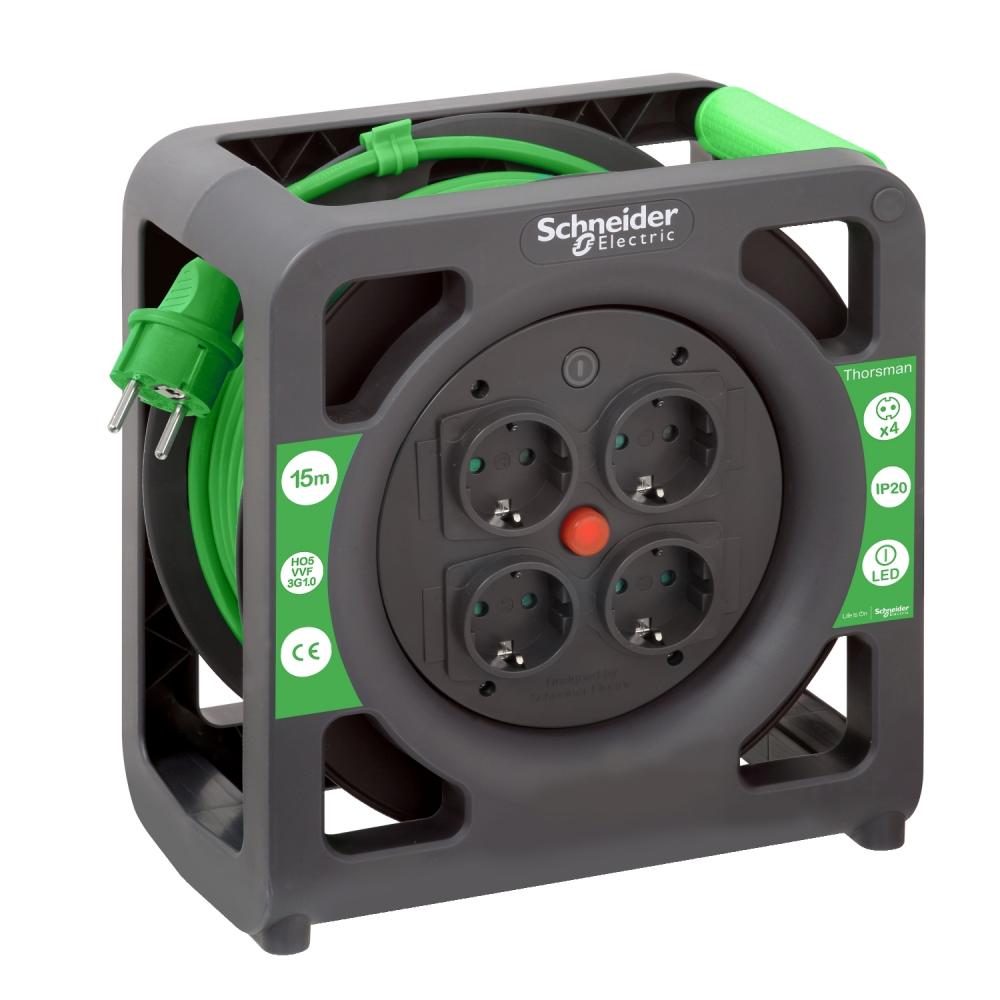 Schneider Electric IMT33135 Kompakt Kablo Makarası 15m IP20 HO5 3G1.0 Kablo Topraklı