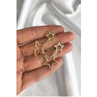 Kadın Gold Renk Içi Boş Yıldız Küpe