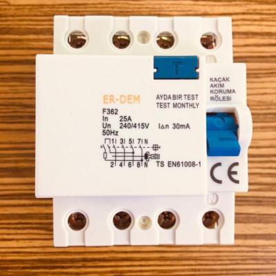 ER-DEM Üç Fazlı 25 Amper 30mA Kaçak Akım Koruma Rölesi