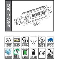 Horoz Grand-200 074-009-0200 200W Beyaz Işık Led Solar Sokak Armatürü