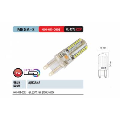 Horoz Mega-3 G9 Led Ampul 3W 180 Lümen 220V