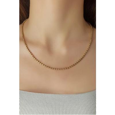 Kadın Gold Boncuk Uzun Zincir