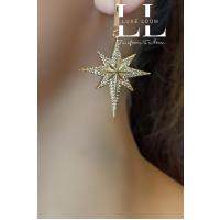 Kadın Gold Kuzey Yıldızlı Zirkon Taşlı Çağla Şikel Küpe 003