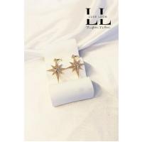 Kadın Gold Kuzey Yıldızlı Zirkon Taşlı Çağla Şikel Küpe 003