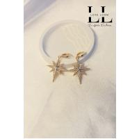 Kadın Gold Kuzey Yıldızlı Zirkon Taşlı Çağla Şikel Küpe 003