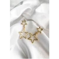 Kadın Gold Renk Içi Boş Yıldız Küpe