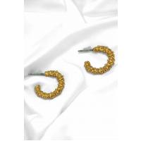 Kadın Gold Renkli Küçük Dorika Sarmal Şık Küpe